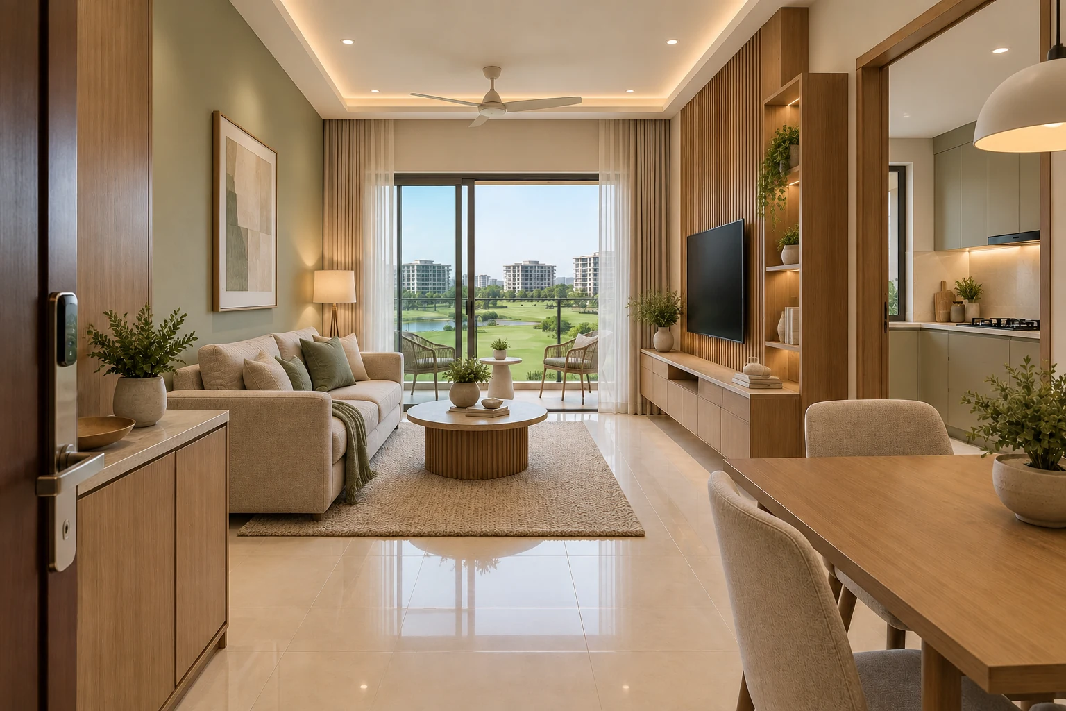 Same condo with selected upgraded joinery, tailored TV-wall detailing and coordinated furniture